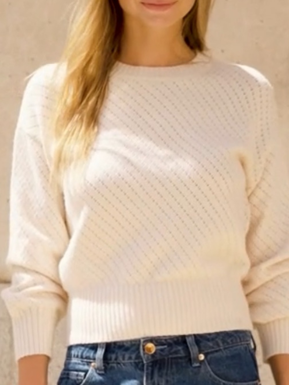 Cozy Cream Crewneck Women's Sweater